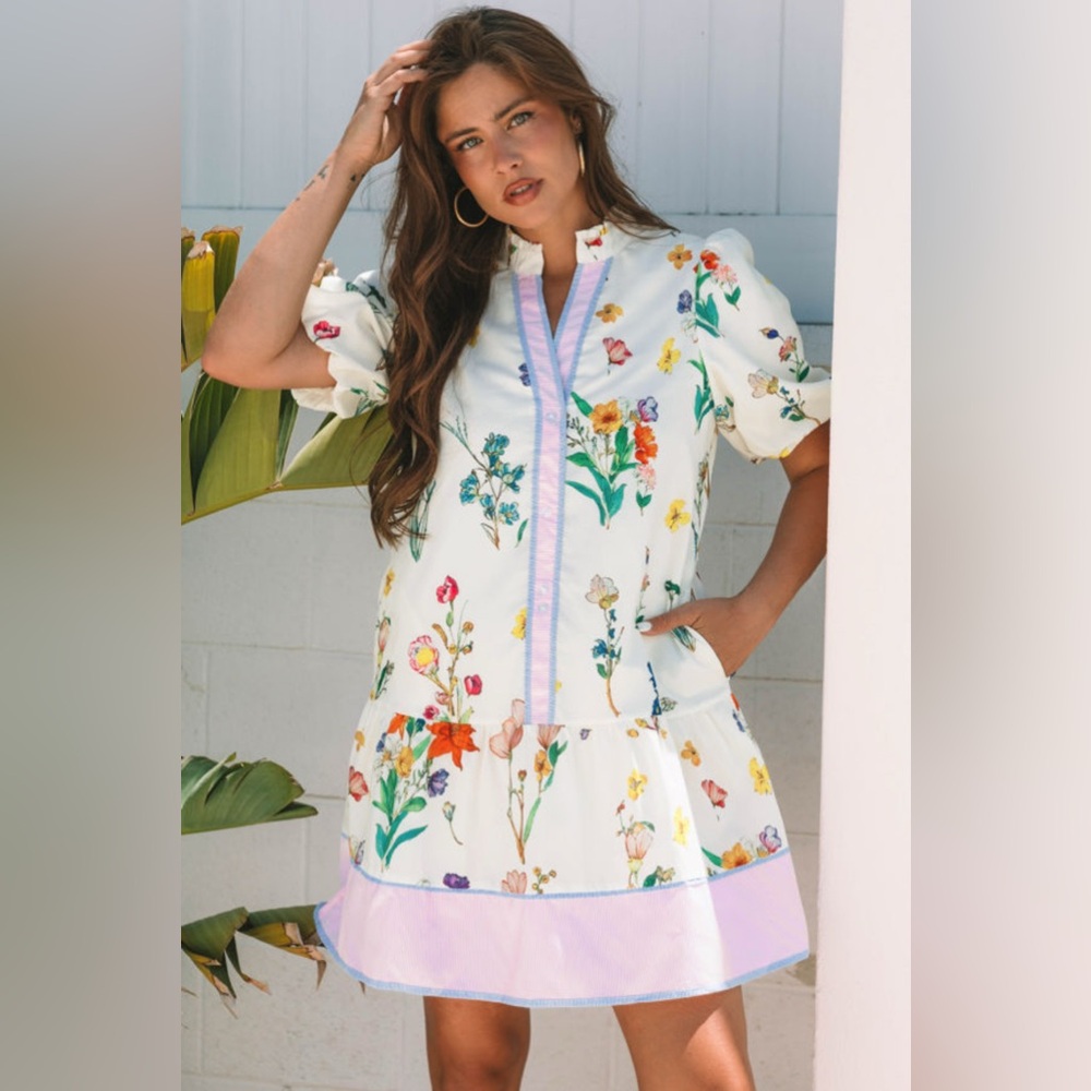 Jolene- Floral Print Dress with Ruffle Details